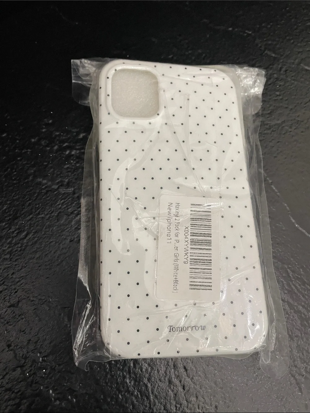 White and Black Polka Dot iPhone 11 Protective Soft Cover Cases-Set of 2 Cases